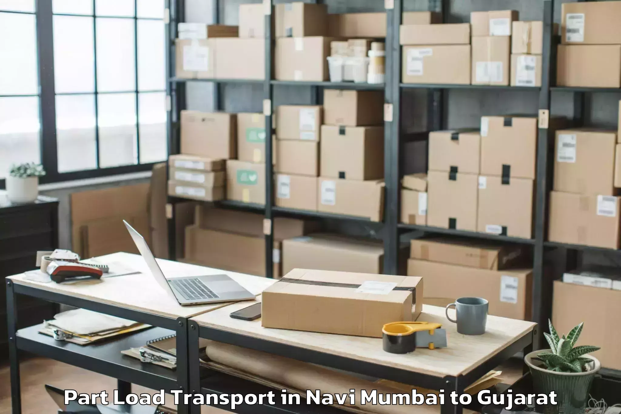 Trusted Navi Mumbai to Gandhinagar Part Load Transport